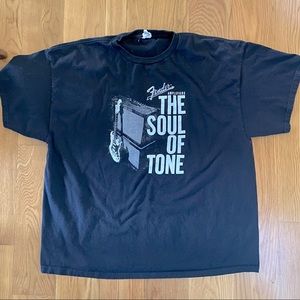 Fender Amplifiers Black Short Sleeve T-Shirt XXL 2XL The Soul of Tone Amp Amps